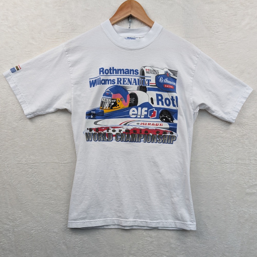 VTG Rothmans Williams Renault T-Shirt Men's M White F1 Racing 96 Jacques 90s